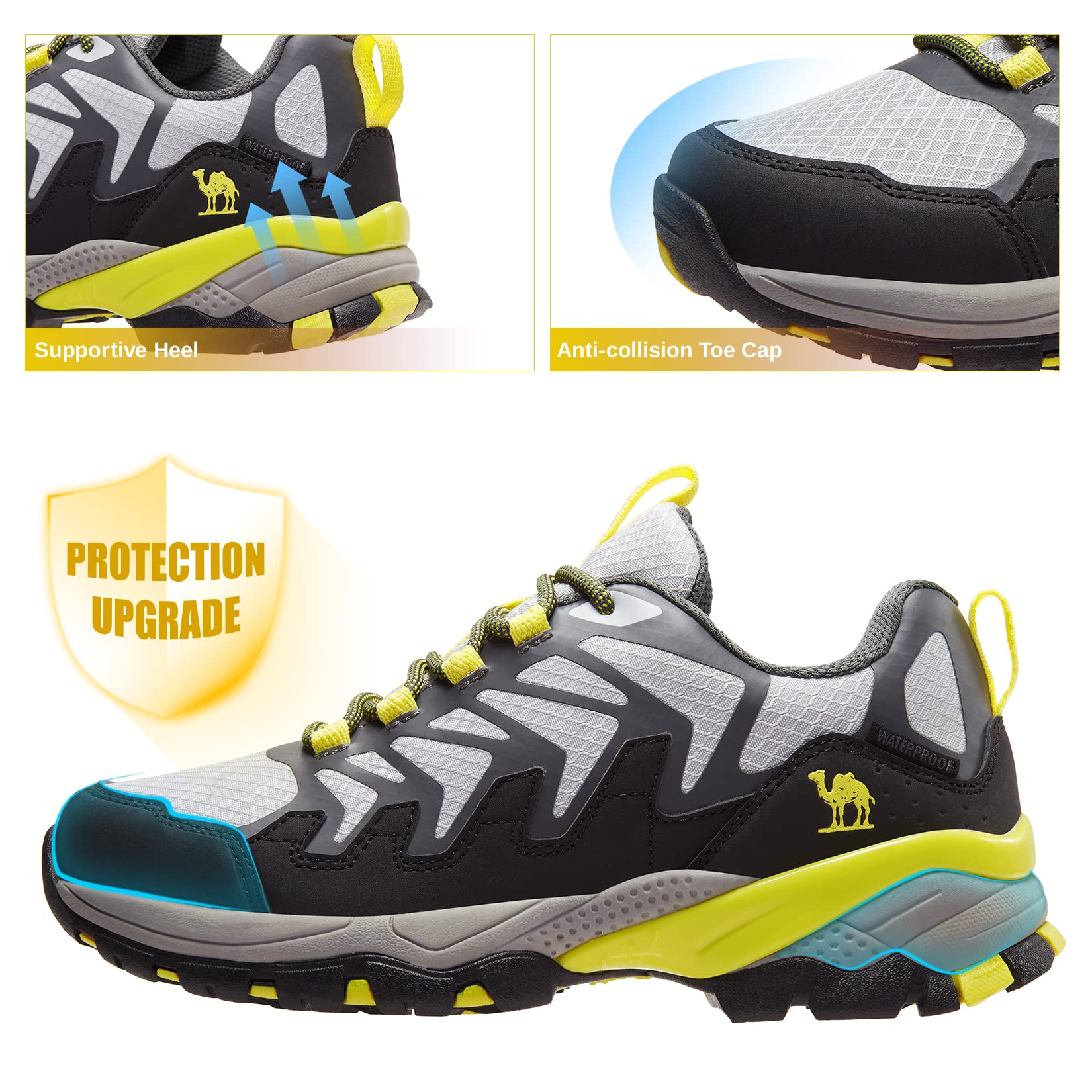 CAMELSPORTS Women's Hiking Shoes - Waterproof Lightweight Trail Running Shoes with Non-Slip Sole & Breathable Design for Trekking, Walking, and Outdoor Adventures - Perfect for Hiking, Camping, and Daily Wear