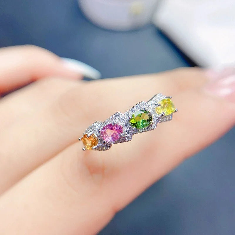 Sterling Silver Tourmaline Ring for Women - Elegant Gemstone Jewelry Gift for Birthday, Anniversary & Special Occasions | Perfect for Daily Wear, Parties & Formal Events