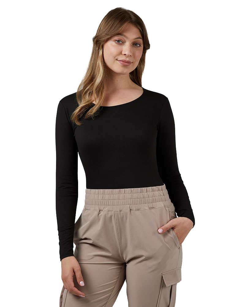 32 Degrees Heat Women's Lightweight Scoop Neck Baselayer Top - Thermal Underwear for Cold Weather, Yoga & Outdoor Activities