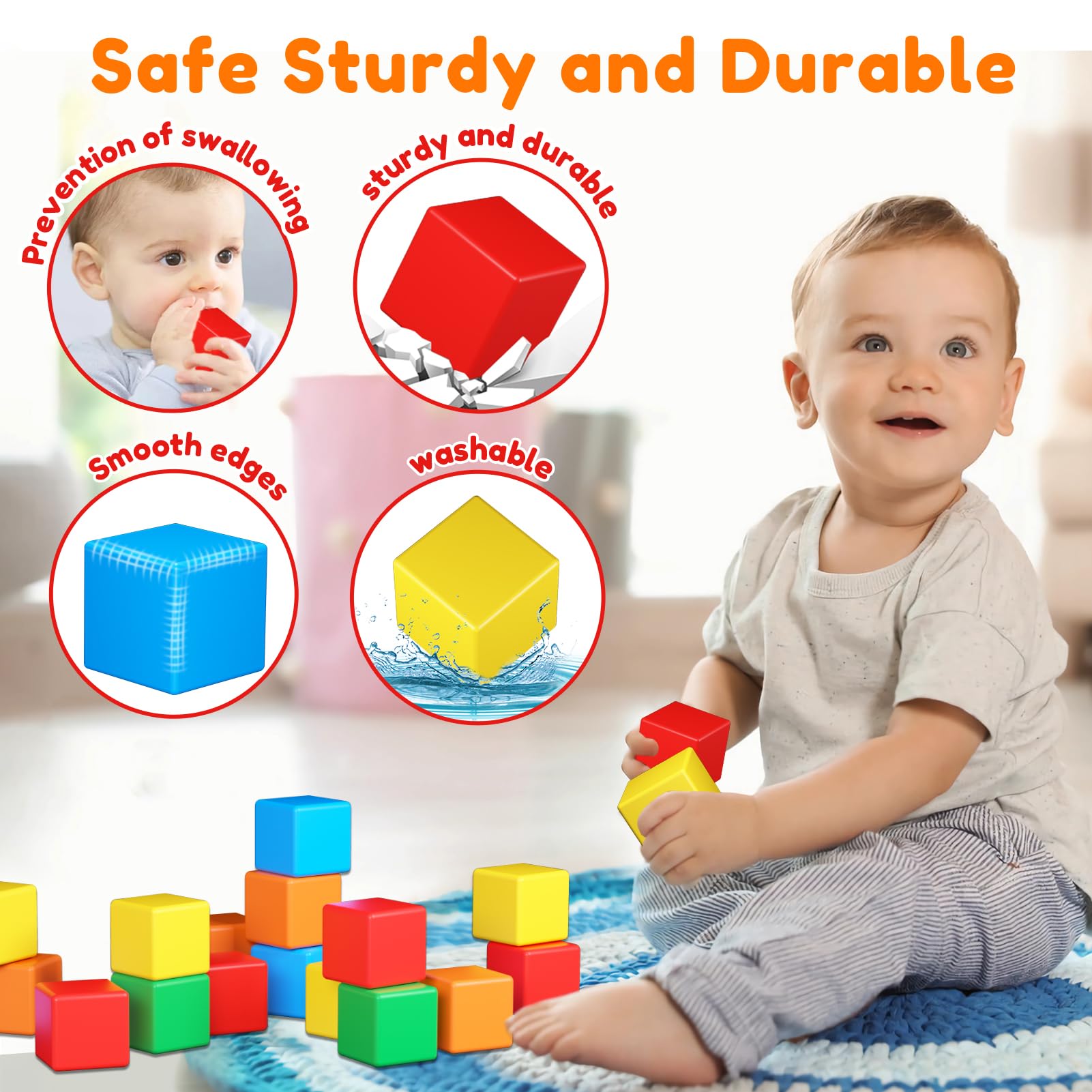 Magnetic Building Blocks for Kids - 1.42 Inch STEM Educational Toys for Toddlers Ages 1-8 | Montessori Sensory Learning Toys for Boys & Girls | Perfect for Classroom, Home Play & Early Childhood Development