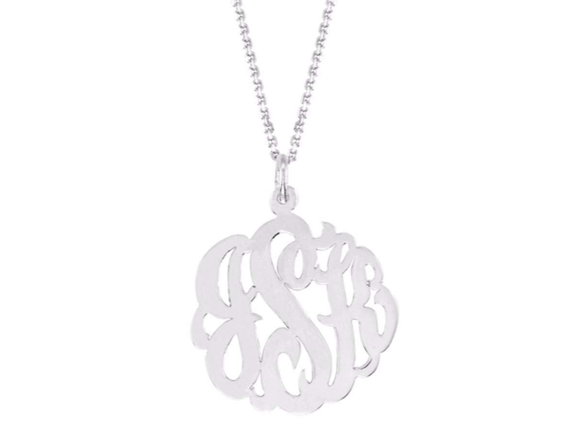 Personalized Monogram Necklace for Women & Men - 925 Sterling Silver or Gold Plated - 25mm Custom Nameplate Jewelry - Perfect for Gifts, Anniversaries & Special Occasions