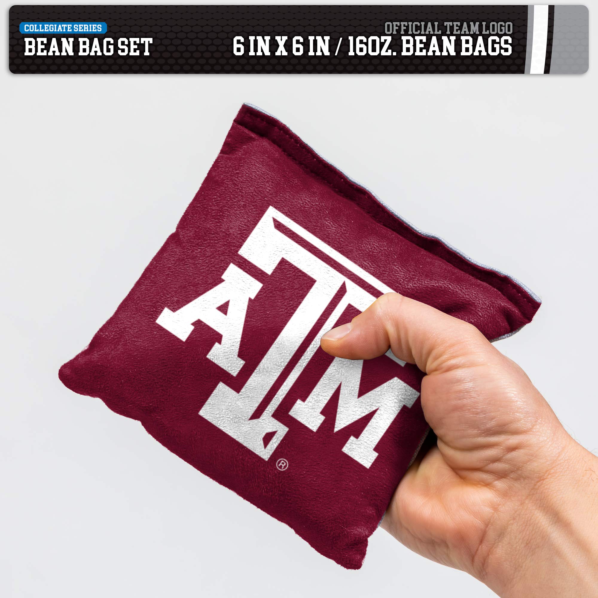 Wild Sports NCAA College Dual Sided Cornhole Bean Bags - Premium 8-Pack Toss Bags Set for Outdoor Games, Tailgating, Backyard Parties & College Sports Events