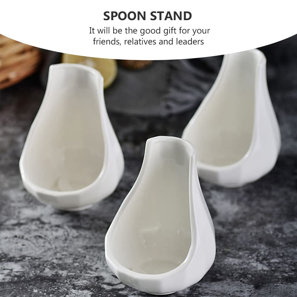 2-Pack Ceramic Spoon Rest Set - Durable Kitchen Utensil Holder for Soup & Cooking Spoons - Stylish Tableware Organizer for Countertop, Dining Table & Kitchen Storage - Perfect for Cooking, Serving & Entertaining