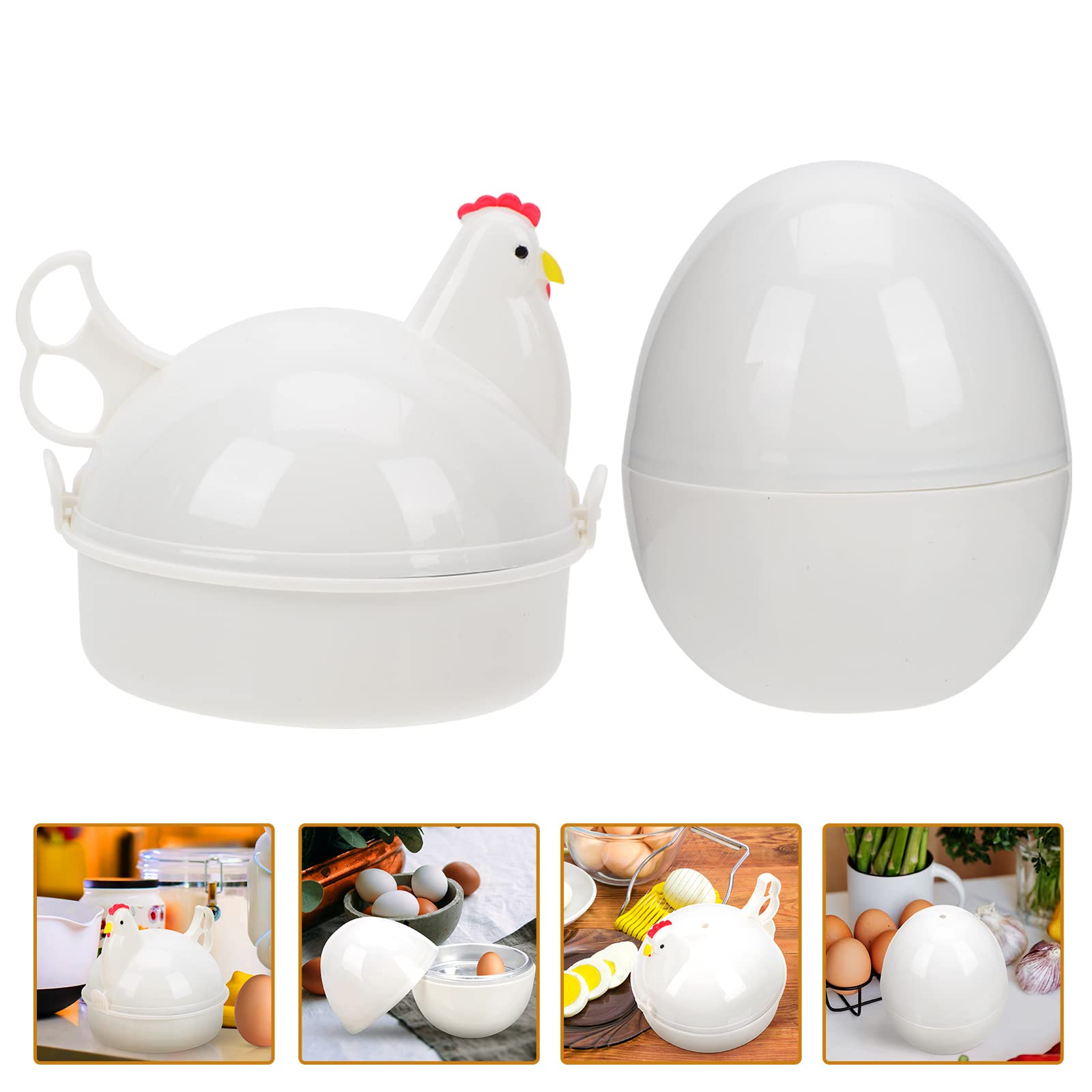 2-Piece Microwave Egg Cooker Set - Easy Egg Boiler, Steamer & Poacher for Perfect Soft, Medium or Hard Boiled Eggs - BPA-Free Egg Steaming Cups for Quick Breakfast & Meal Prep - Ideal for Home, Office & Dorm Use