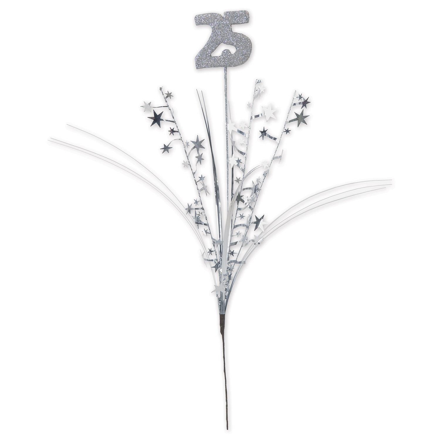 12 Pack Beistle Glittered 25th Anniversary Metallic Star Spray - Premium Party Decorations for Anniversary Celebrations, Weddings & Special Events