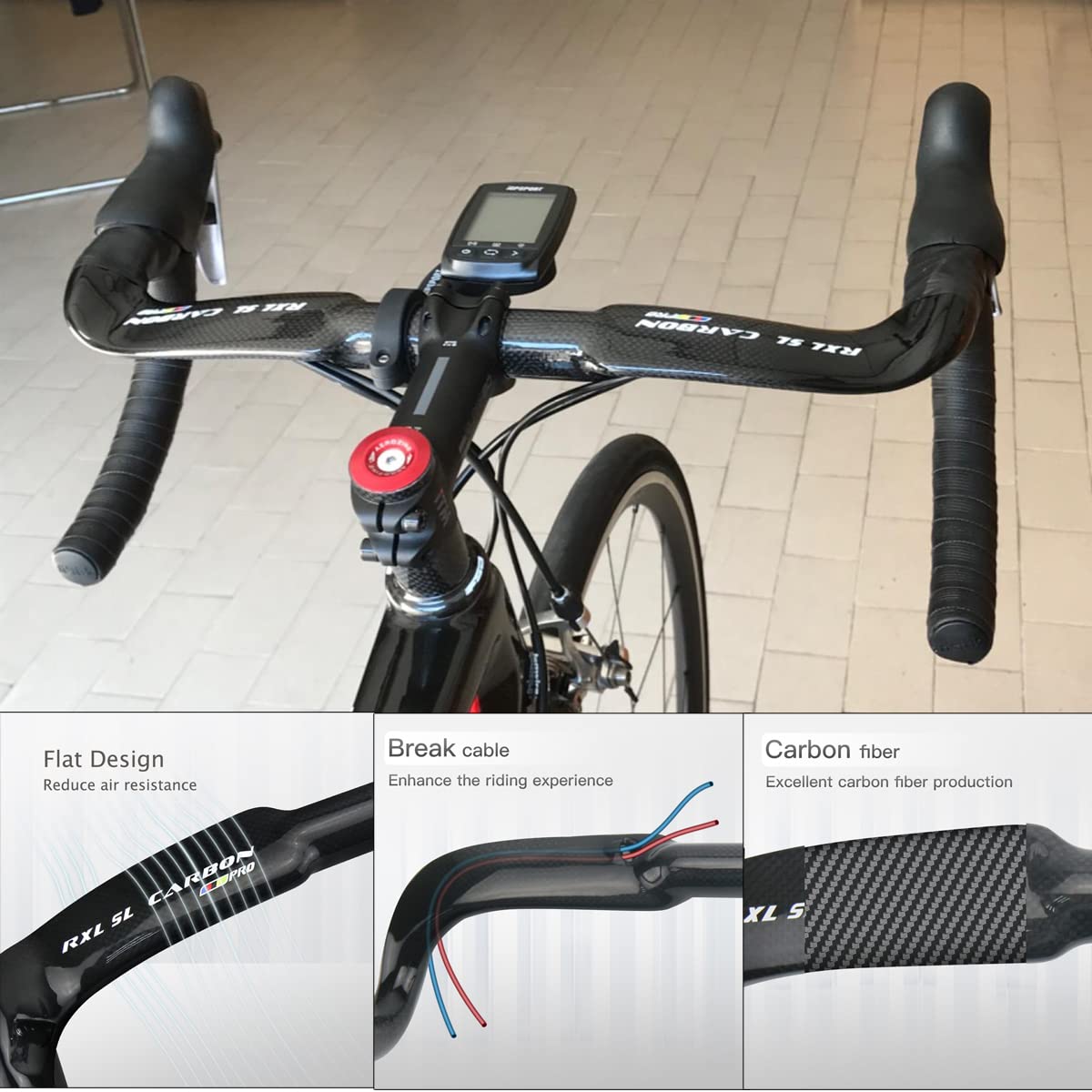 Carbon Fiber Road Bike Drop Handlebars - 31.8mm 440mm Aero Gravel Bars for Road & City Bikes | Lightweight Racing Handlebars for Cycling, Commuting & Outdoor Adventures