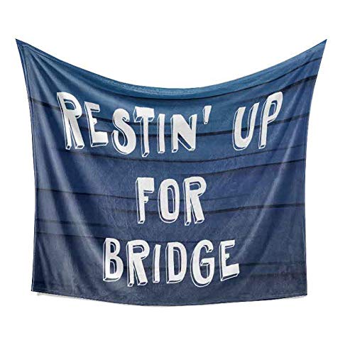 Restin' Up for Bridge Blanket - Funny Card Player Gift, Soft Plush Fleece Throw Blanket 50x60 inches - Perfect for Bridge Games, Poker Nights, and Cozy Gift Giving