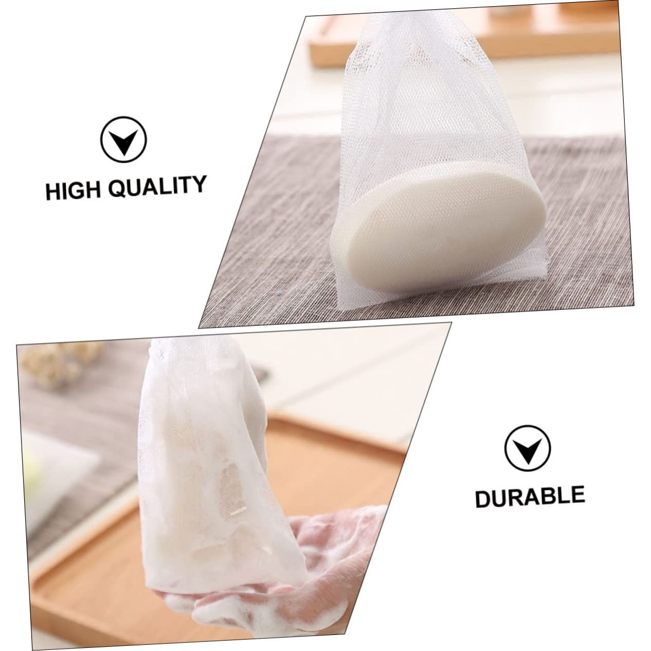 50pcs Natural Soap Saver Bags - Reusable Mesh Soap Pouch for Handmade Soap, Body Wash & Bar Soap | Eco-Friendly Foaming Net for Shower, Bath & Travel | White Soap Storage Bags with Wall Mount Option