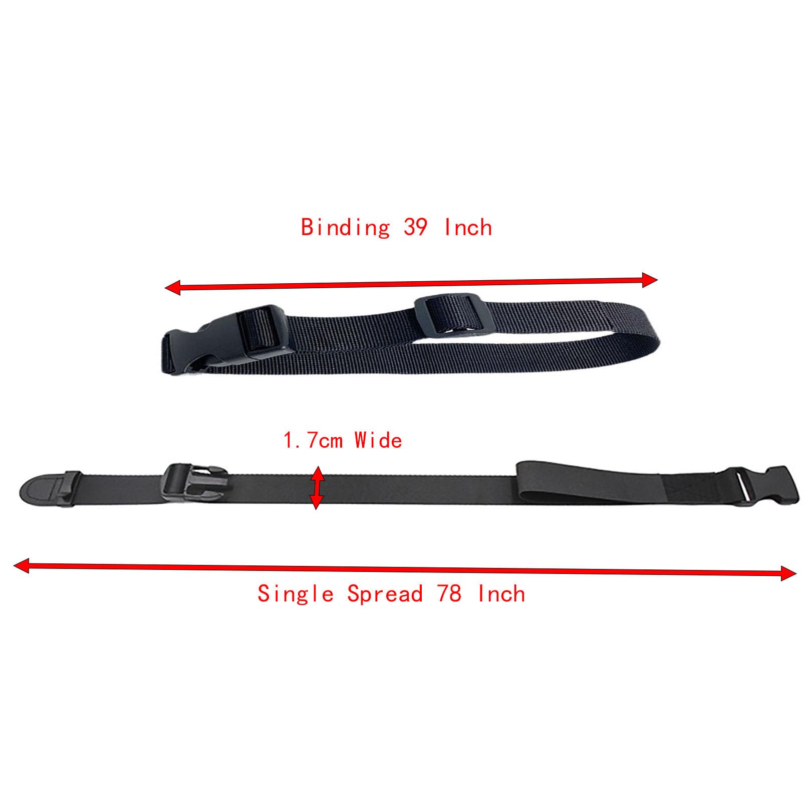 YIKANGHENG 4-Pack 39-Inch Black Nylon Adjustable Buckle Straps - Secure Beach Chairs, Towels, Travel Luggage & Cruise Essentials - Perfect for Poolside, Camping & Outdoor Adventures