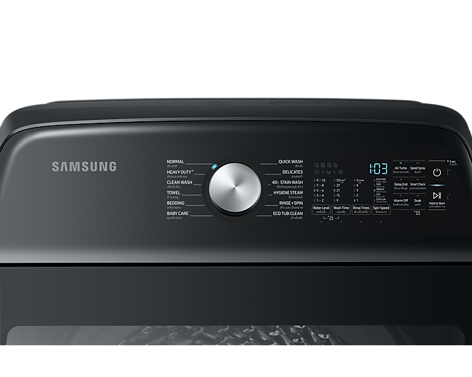Samsung 22kg Top Load Washing Machine - 12 Wash Programs, 700 RPM, Energy Efficient, Black | Perfect for Large Families & Heavy Laundry Loads