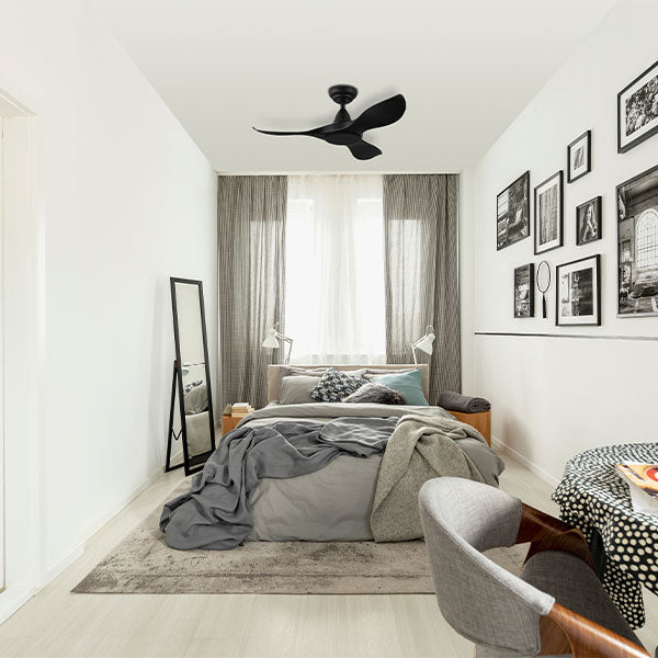 Eglo Noosa 40-inch (101cm) Black DC Ceiling Fan with Remote Control - Energy Efficient Quiet Operation for Bedroom, Living Room & Outdoor Spaces