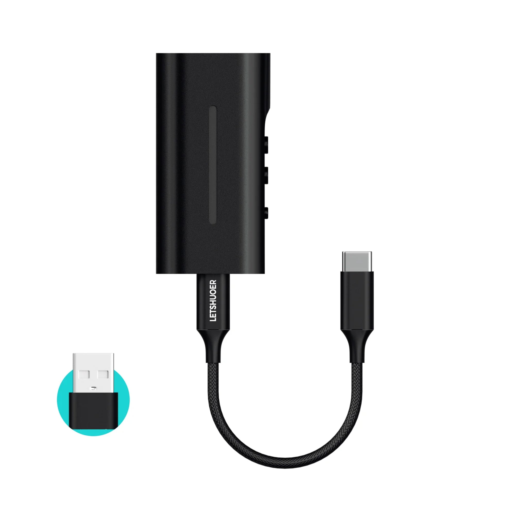 Letshuoer DT03 Portable DAC & Headphone Amplifier - High Resolution Audio for iPhone, Android, PC - Perfect for Travel, Gaming, and Music Listening