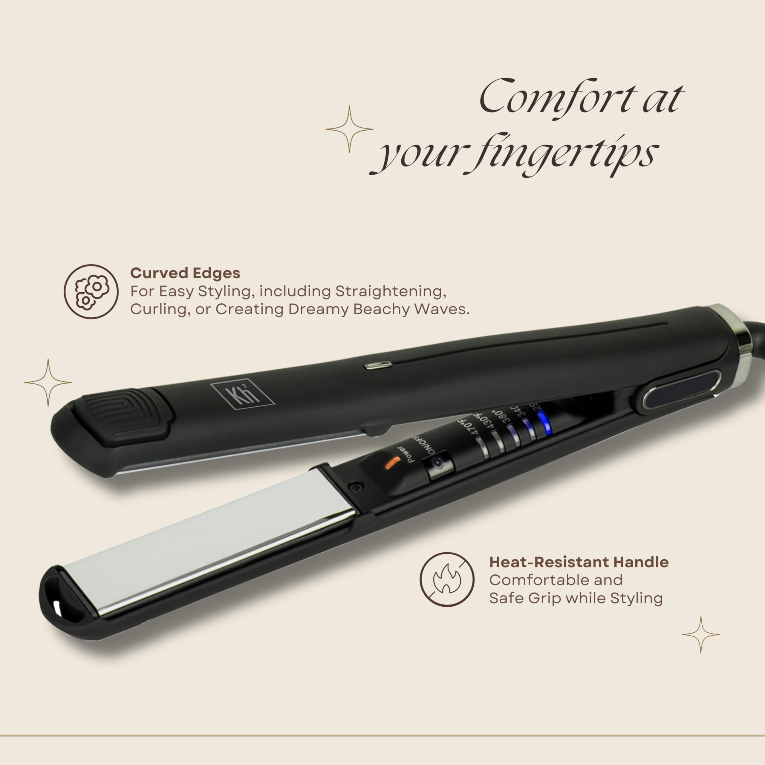 Professional Titanium Flat Iron Hair Straightener & Curler 2-in-1 - Frizz Control Styling Tool for All Hair Types | One Pass Straightening & Curling | Perfect Gift for Women, Travel, Salon & Home Use