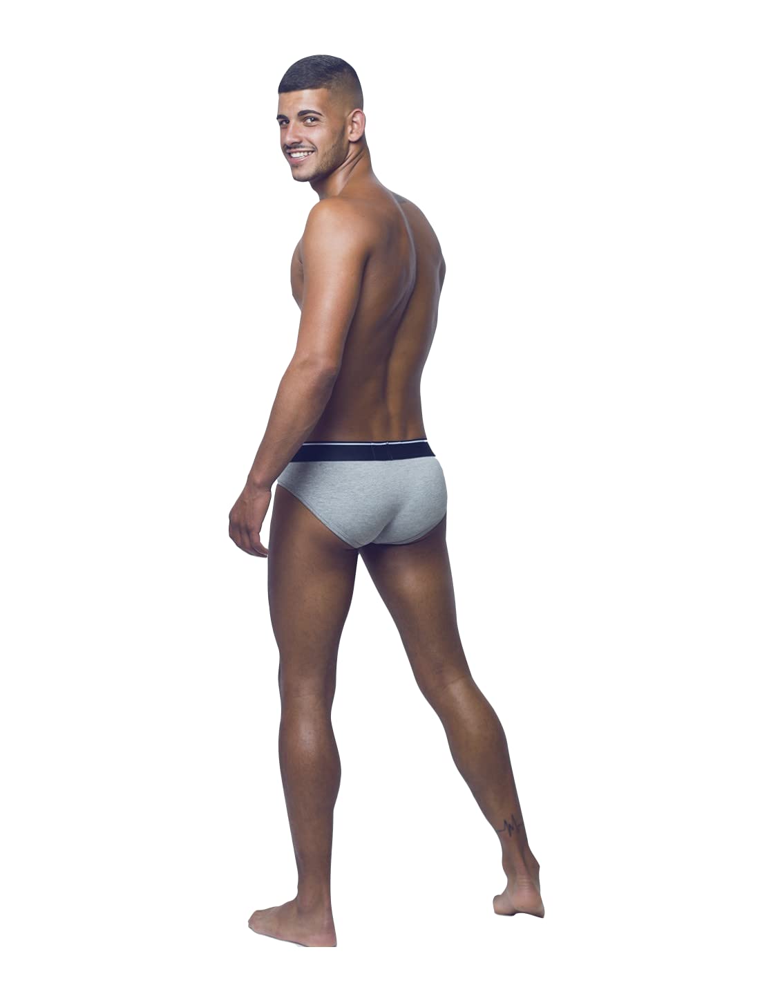 Walking Jack Briefs for Men - Comfortable Cotton Underwear in Ash Gray - Size Large | Perfect for Everyday Wear, Gym & Travel