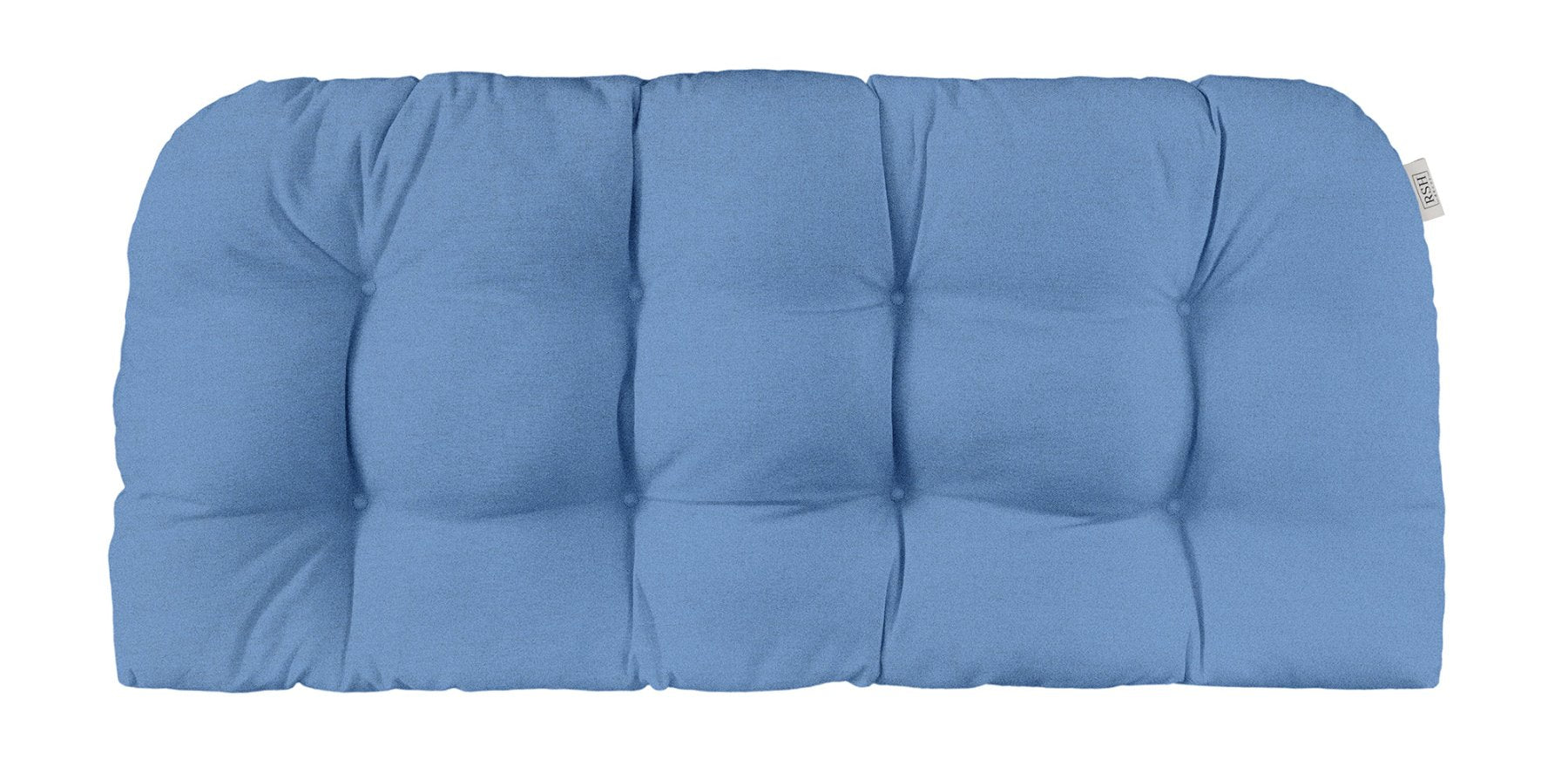 Sunbrella Cast Greens & Blues Tufted Wicker Loveseat Cushion - Water-Resistant Outdoor Patio Furniture Cushion for Porch, Garden & Poolside Relaxation