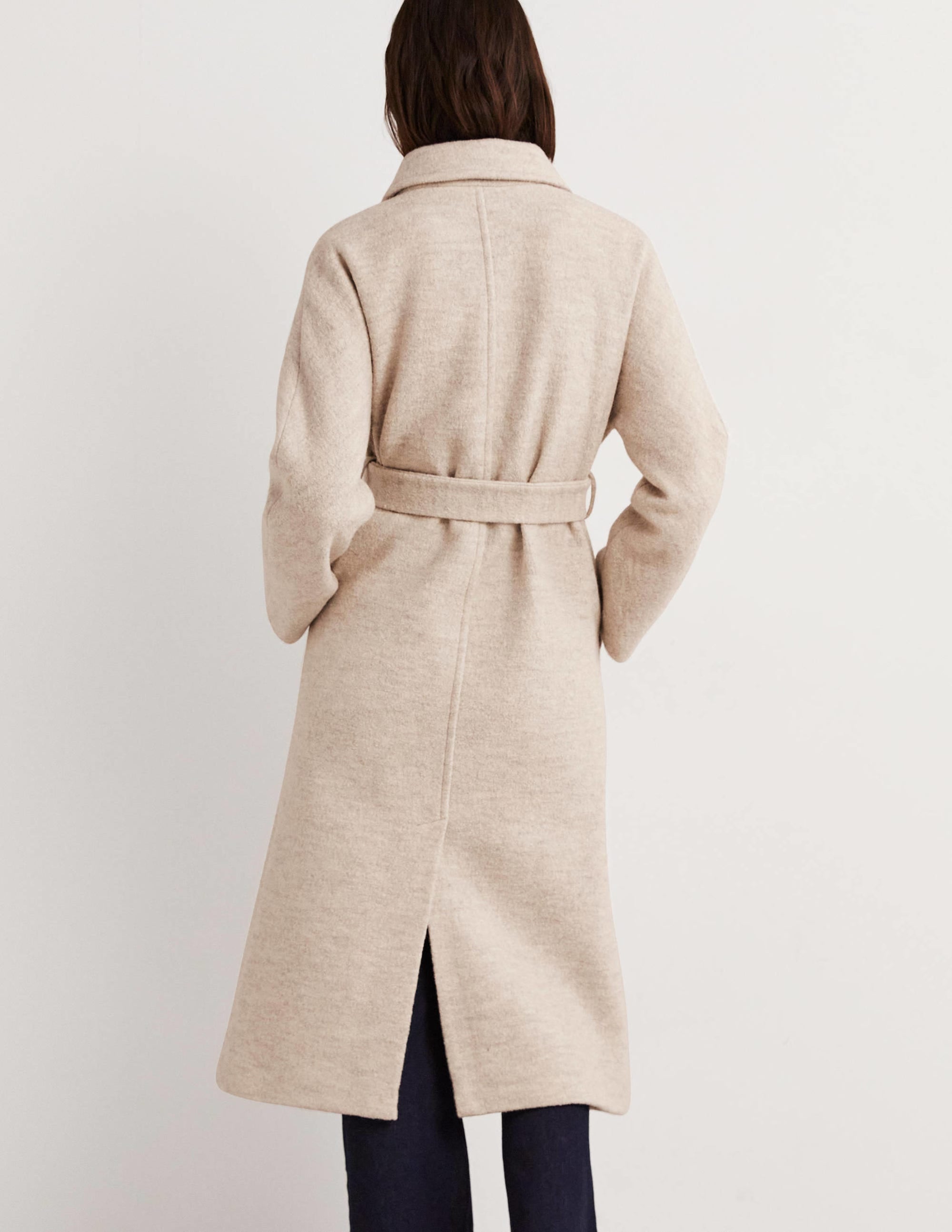 Belted Textured Wool Maxi Coat in Oat Milk - Elegant Winter Outerwear for Women | Perfect for Office, Date Night & Holiday Events