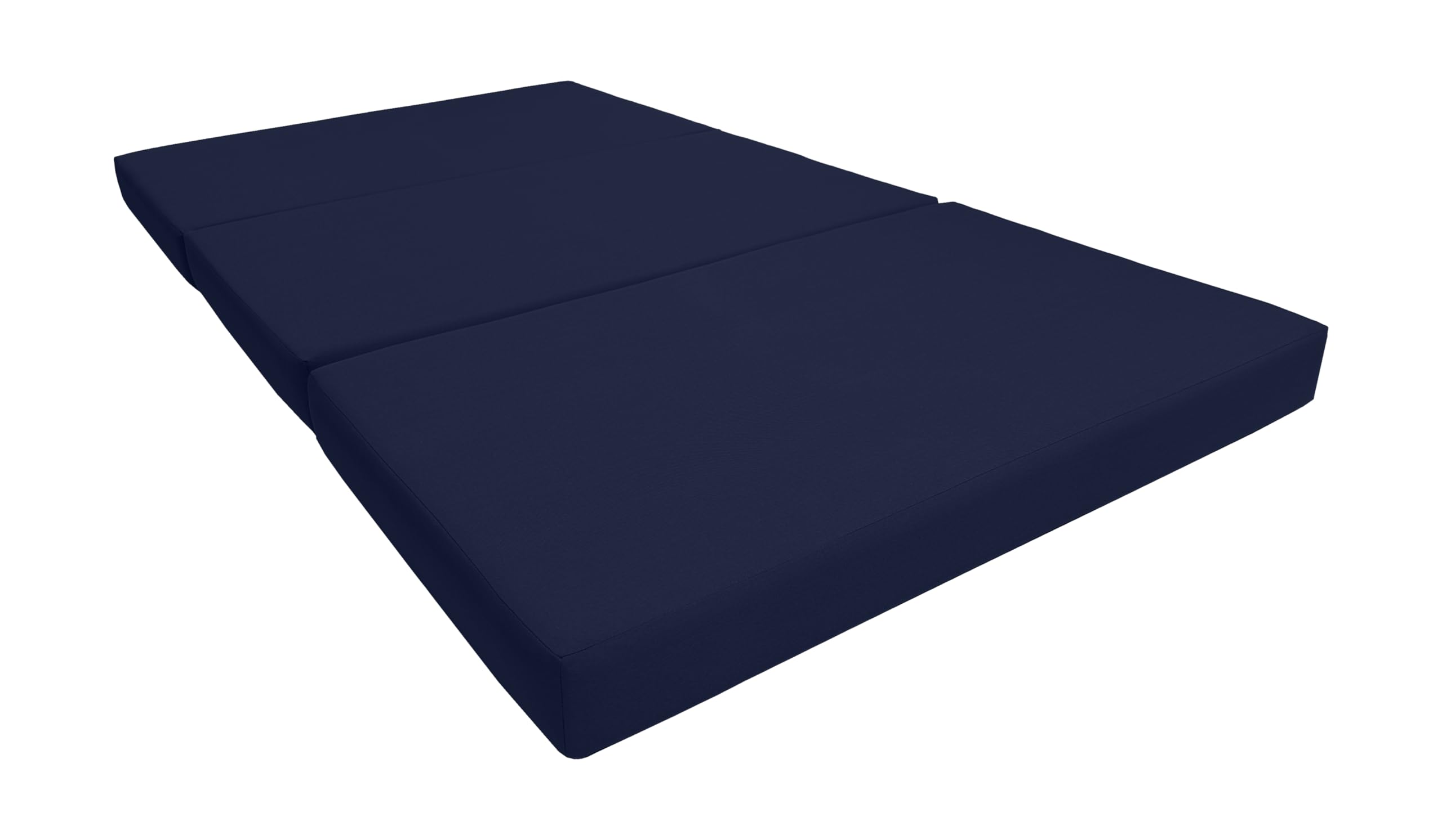Tri-Fold Foam Mattress - High Density 1.8 lbs Shikibuton Futon for D&D Furniture | Twin, Full & Queen Size Folding Beds (Navy Blue, 4x39x75) - Perfect for Guest Rooms, Small Apartments & Camping