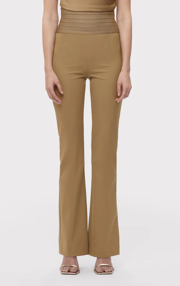 Emery Pants for Women - High Waisted Casual Trousers in Latte Brown | Perfect for Office, Travel & Everyday Wear