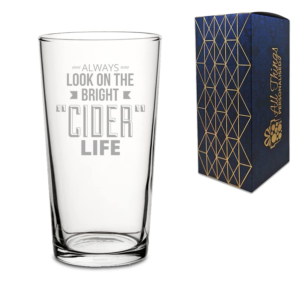 Engraved Conical Beer Glass - 20oz Pint Glass, UK Laser Engraved Gift for Men & Dads - Perfect for Pubs & Gifting