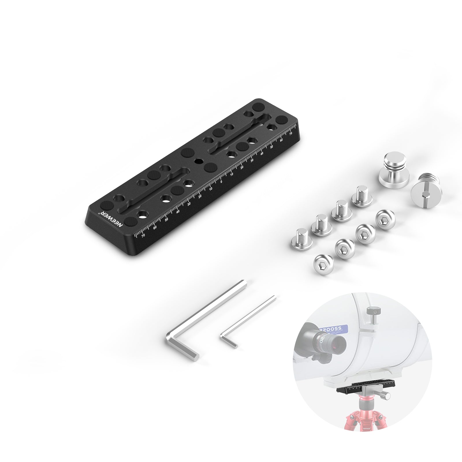 NEEWER Vixen Style Dovetail Rail Bar Plate for Telescopes - Perfect for Astronomy, Astrophotography & Telescope Mounting Accessories