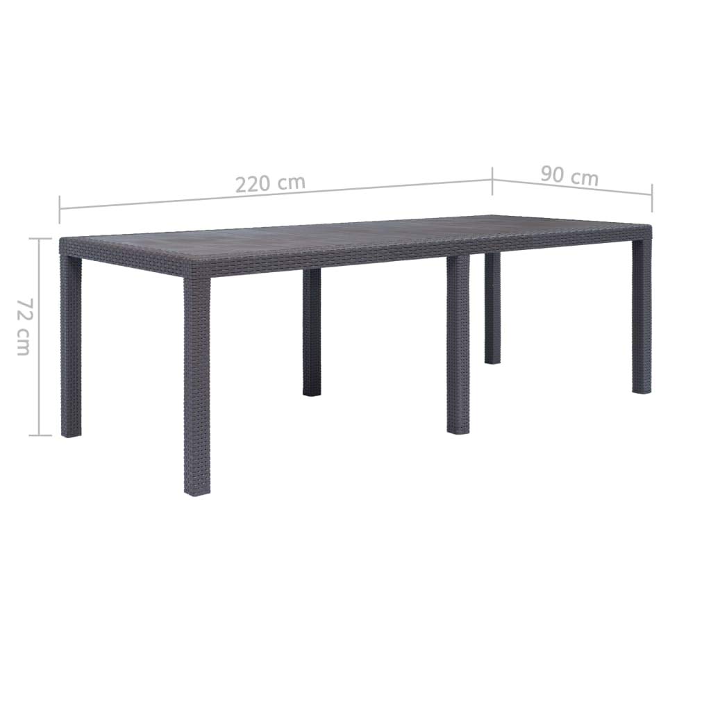 Rattan Look Plastic Garden Table - Lightweight Outdoor Dining Table, Weather Resistant Patio Furniture for Backyard, Deck & Poolside Entertaining