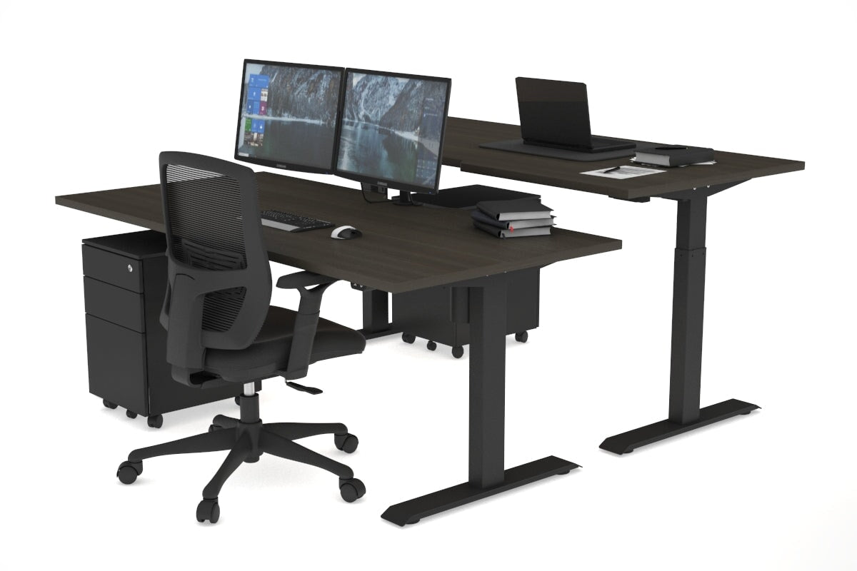 Height Adjustable 2 Person Workbench - 1600L x 800W with Cable Management - Perfect for Office, Workshop & Collaborative Workspaces