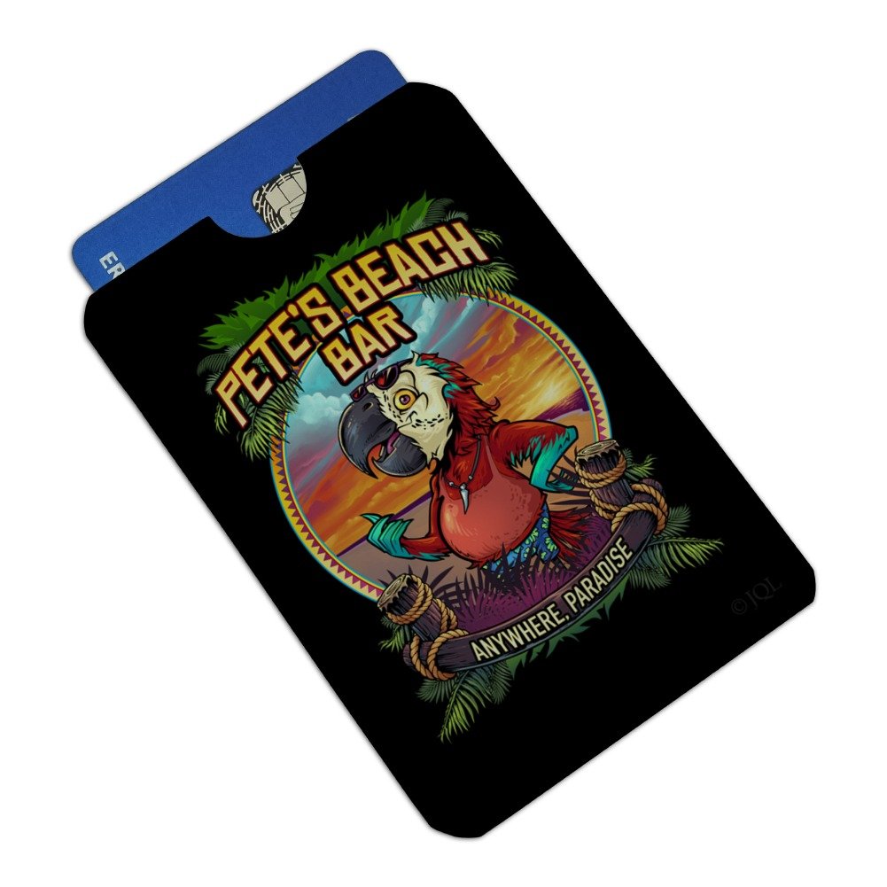 Pete's Beach Bar Tropical Paradise Vacation RFID Blocking Credit Card Holder Set of 4 - Secure Wallet Protector for Travel, Shopping & Daily Use