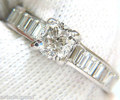 2.41CT GIA Certified F/VS Cushion Brilliant Diamond & Baguette Platinum Ring for Engagement, Wedding, Anniversary - Luxury Bridal Jewelry Gift