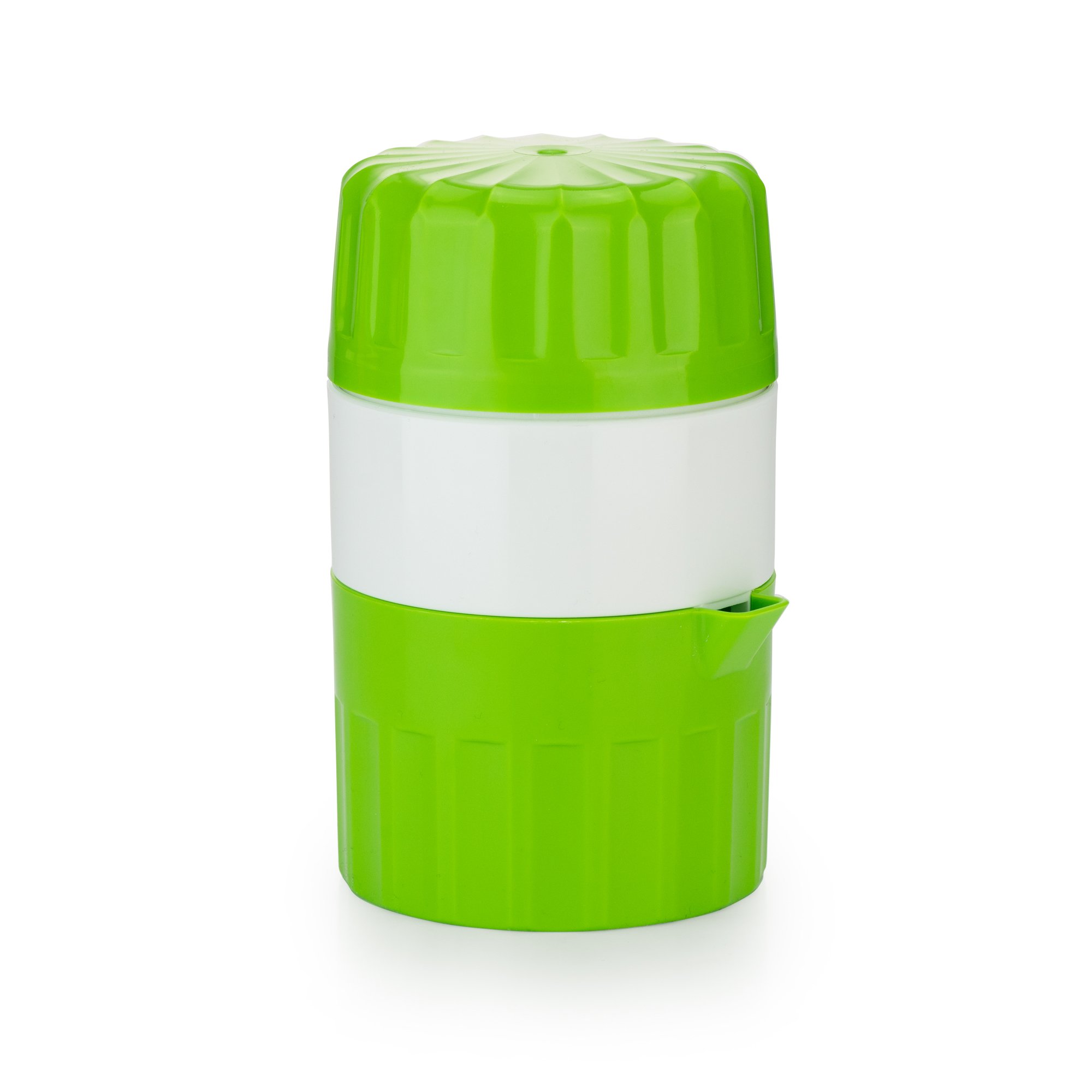 Green Manual Citrus Juicer - Fresh Lemon & Orange Press for Homemade Juice - Fruit & Vegetable Squeezer with Juice Container - Perfect for Cocktails, Healthy Drinks & Cooking