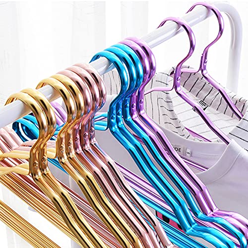 Premium Aluminum Alloy Clothes Hangers - 5-Pack Black Durable Coat Hangers for Kids & Adults - Space-Saving Closet Organizer for Shirts, Pants & Dresses - Ideal for Home, Dorm & Travel Use