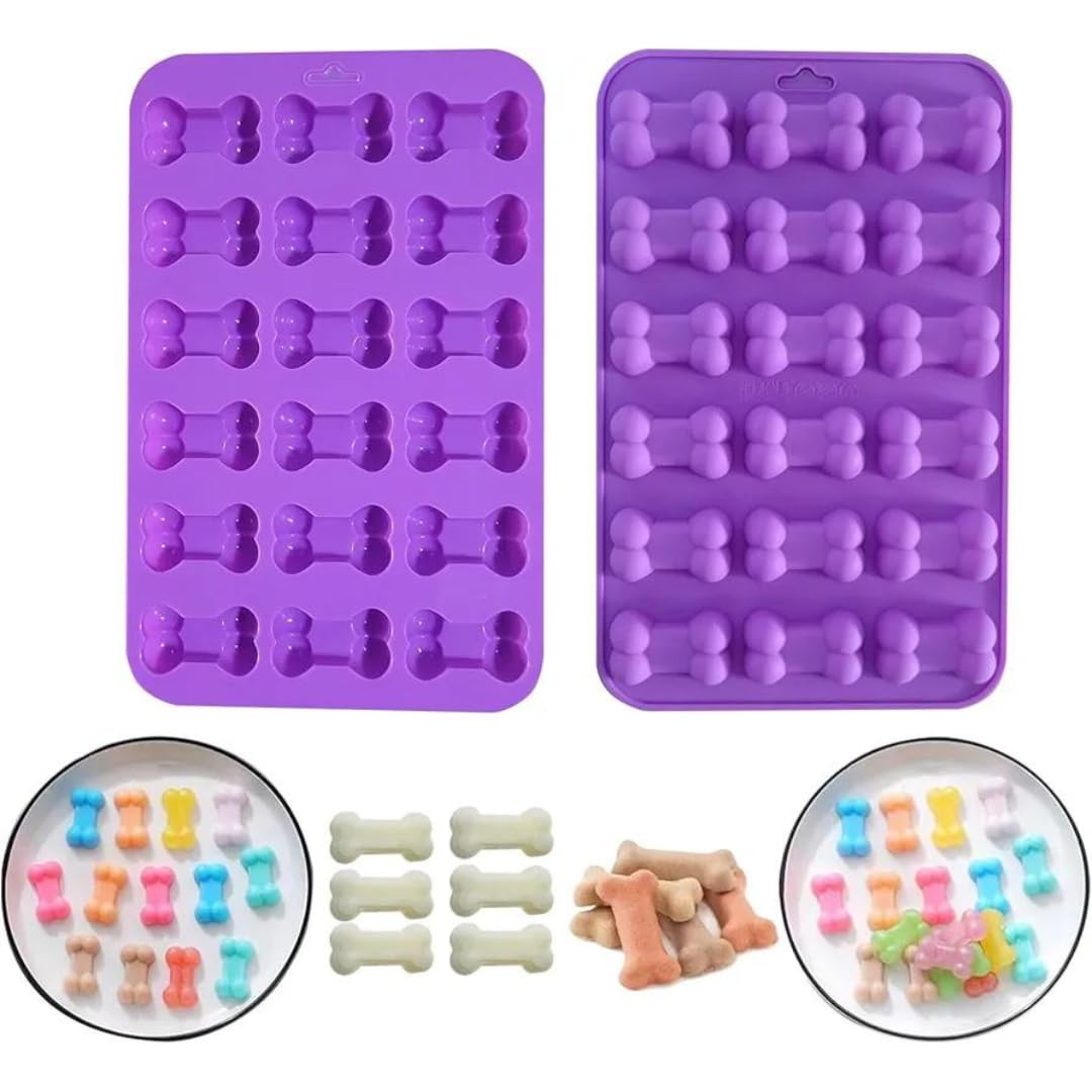 Skytail 18 Cavity Puppy Bone Silicone Mold for Baking - Chocolate, Candy, Frozen Dog Treats, Jelly, Cupcake, Muffin, Ice Cube, Pet Food, Cookies - Perfect for Dog Birthday Parties & Homemade Pet Snacks