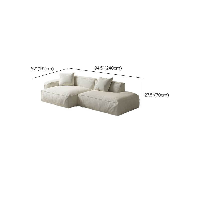 Modern L-Shaped White Upholstered Recliner Sofa with Back Support - Perfect for Living Room, Home Theater & Small Spaces