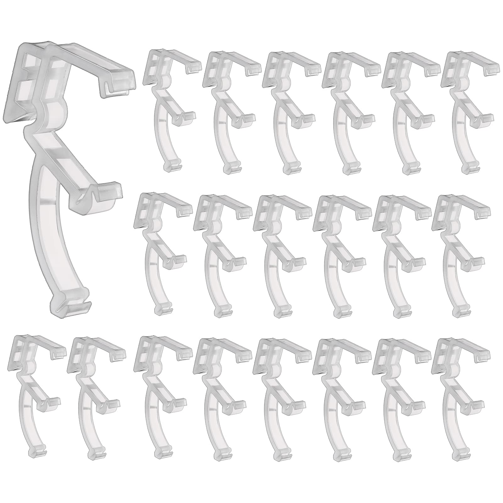 Blulu 20-Pack 2 Inch Clear Valance Clips for Wood & Faux Wood Blinds | Hidden Window Treatment Hardware | Perfect for Horizontal Mini Blinds in Living Room, Bedroom & Office