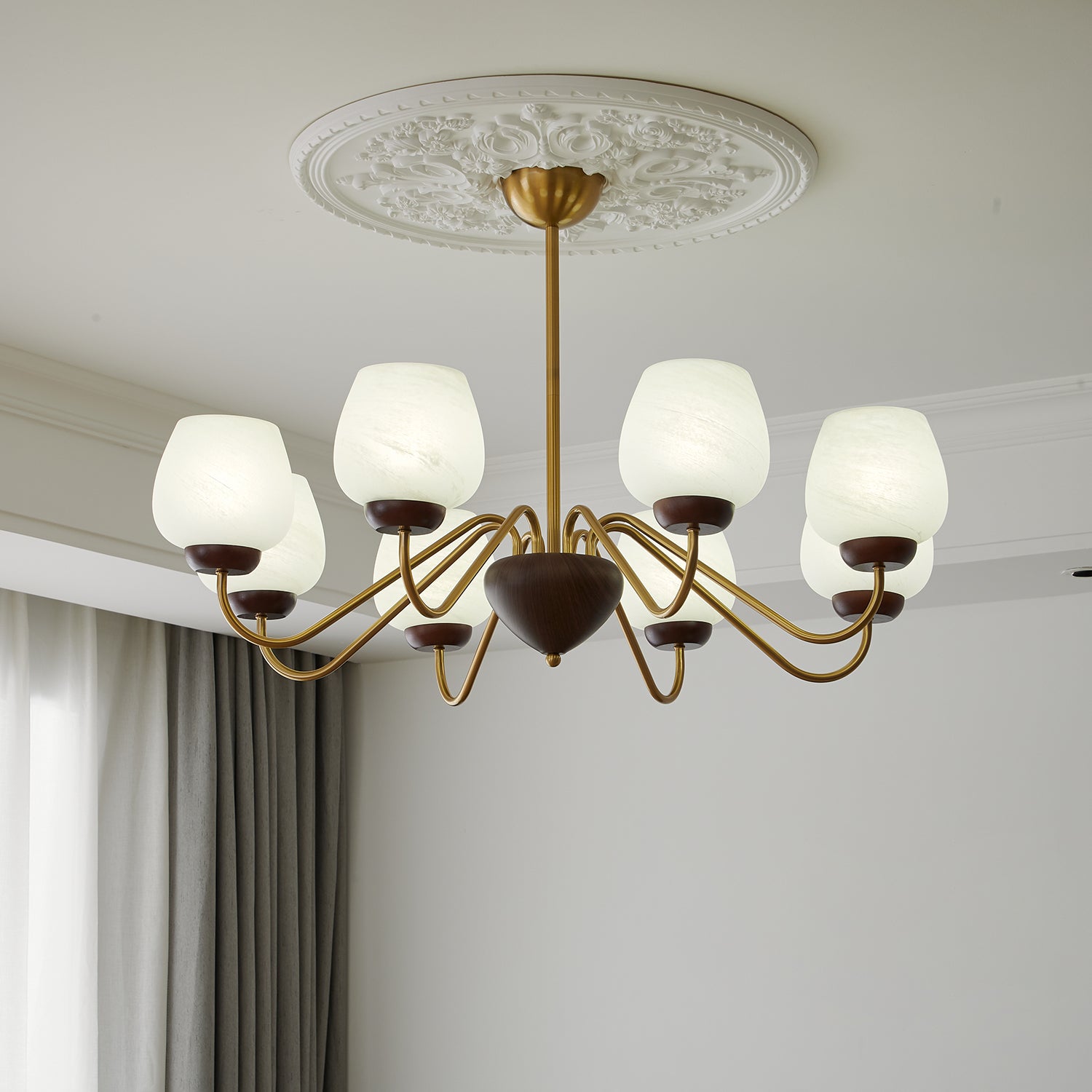 Elegant Aurora Crystal Chandelier - Modern Ceiling Lighting Fixture for Dining Room, Bedroom & Living Room Decor