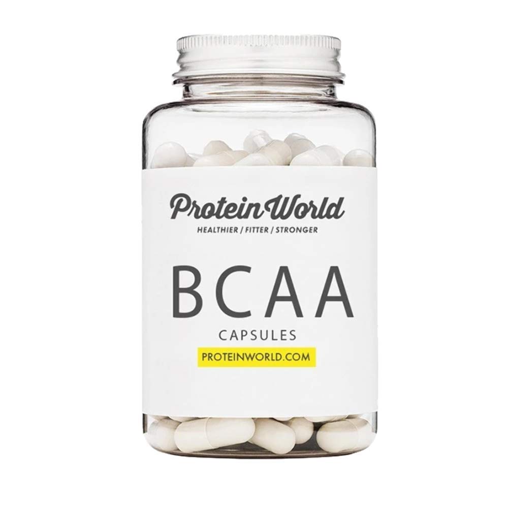 Protein World BCAA Capsules - 120 Count Branch Chain Amino Acid Supplement for Muscle Recovery & Workout Performance - 1 Month Supply for Athletes & Fitness Enthusiasts