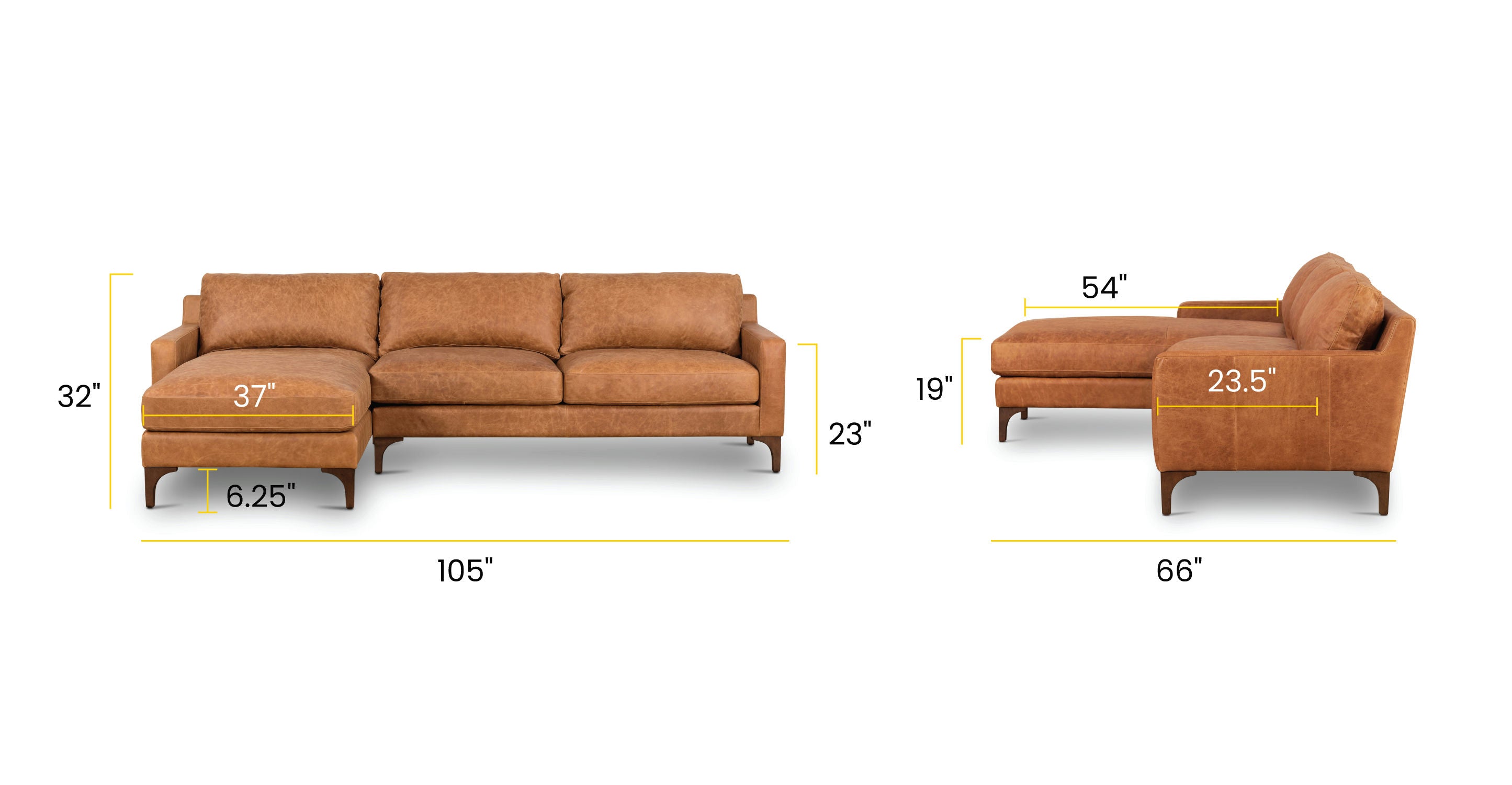 Sorrento Left Facing Sectional Sofa - Modern L-Shaped Couch with Chaise Lounge for Living Room, Family Room & Home Theater - Comfortable Fabric Upholstery Sectional Sofa Set