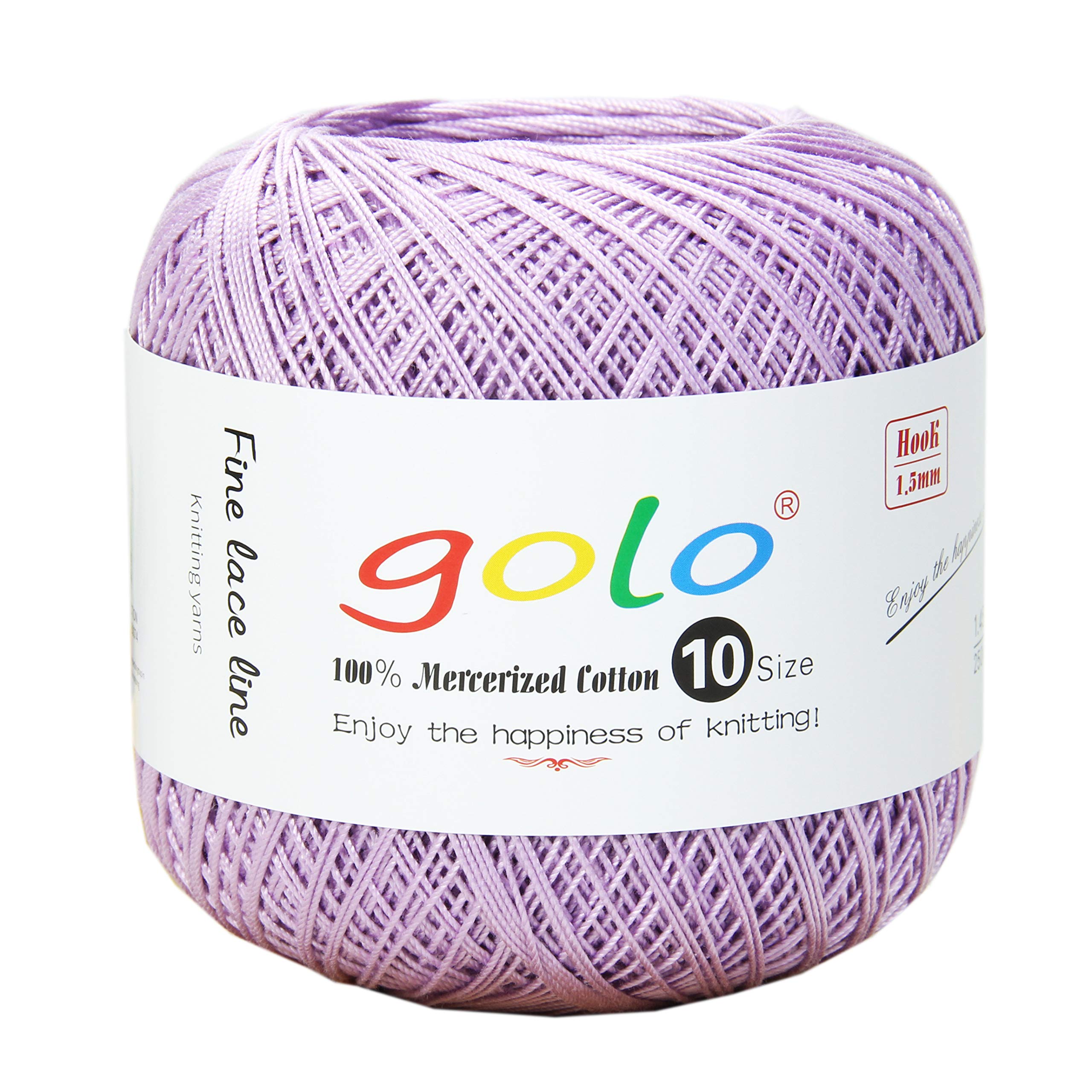 Golo Size 10 Cotton Crochet Thread - Light Purple (609) | Premium Crochet Yarn for Doilies, Lace & Handmade Crafts | Perfect for DIY Projects, Home Decor & Gift Making