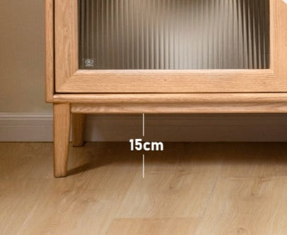 Solid Oak Wood Sideboard Buffet Cabinet - Rustic Dining Room Storage for Dishes, Linens & Entertaining Essentials