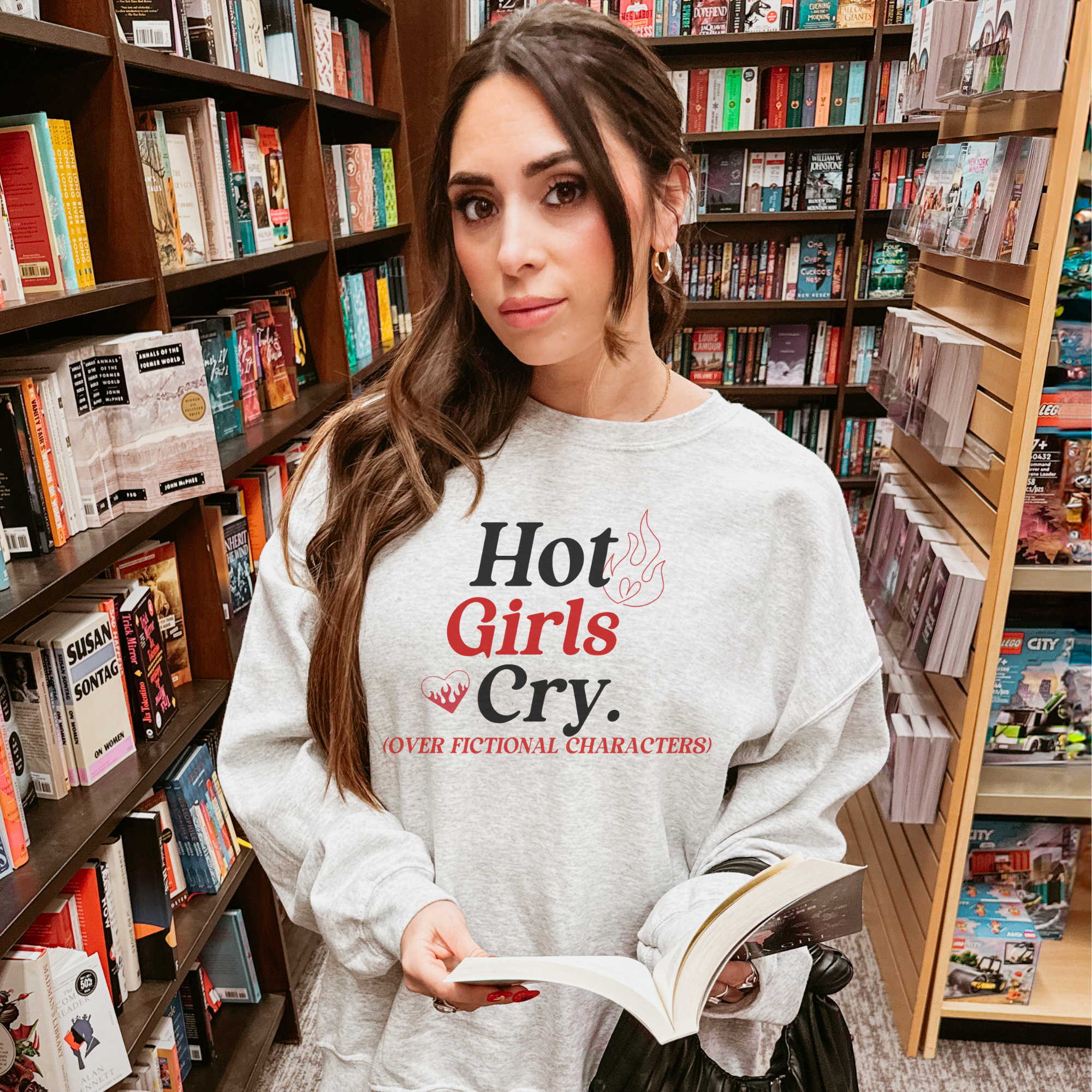 Hot Girls Cry Crewneck Sweatshirt - Trendy Graphic Pullover for Women - Perfect for Casual Wear, Street Style & Instagram Outfits