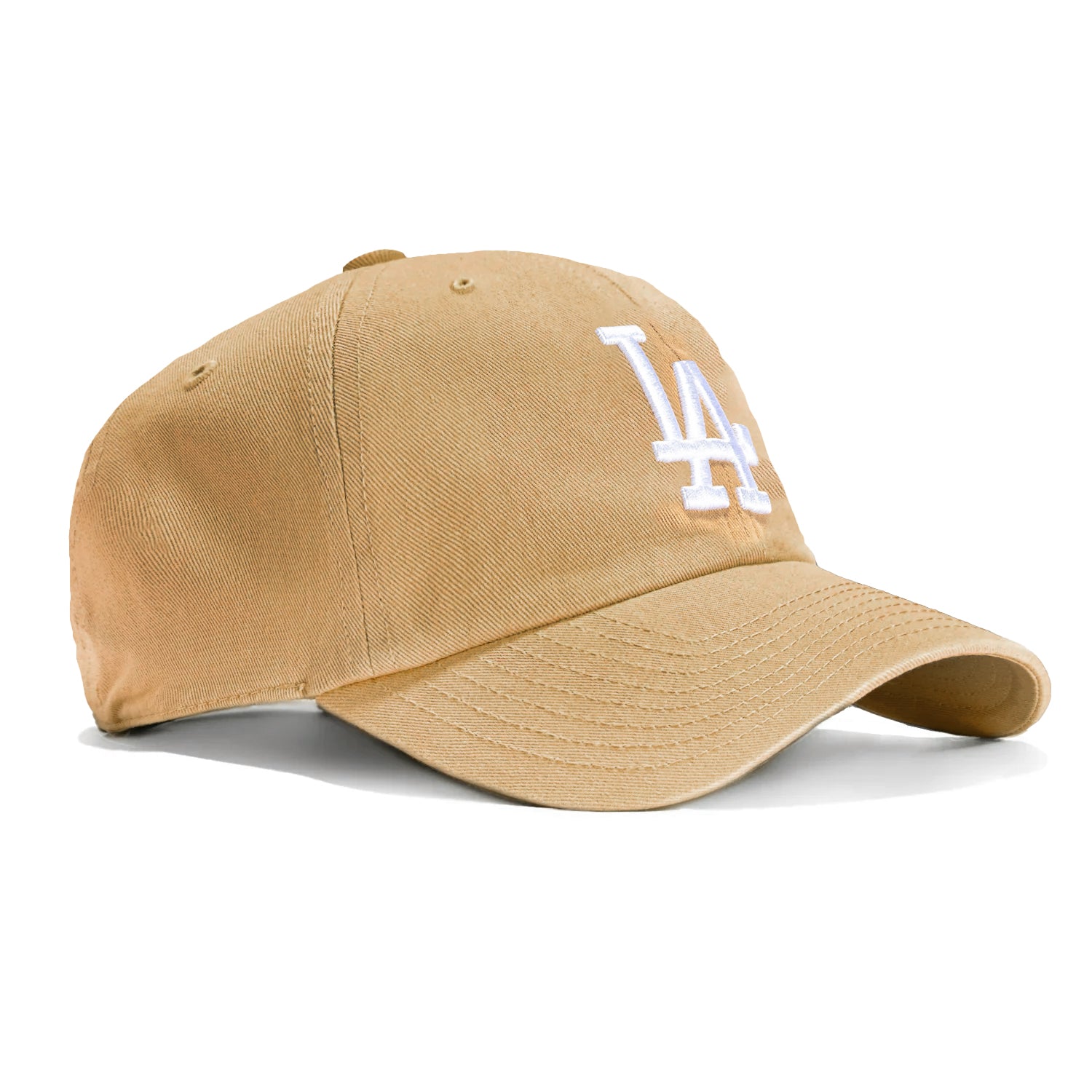 47 Brand Los Angeles Dodgers Adjustable Baseball Cap - Khaki & White Cleanup Hat for Men & Women | Perfect for Games, Outdoor Activities & Casual Wear