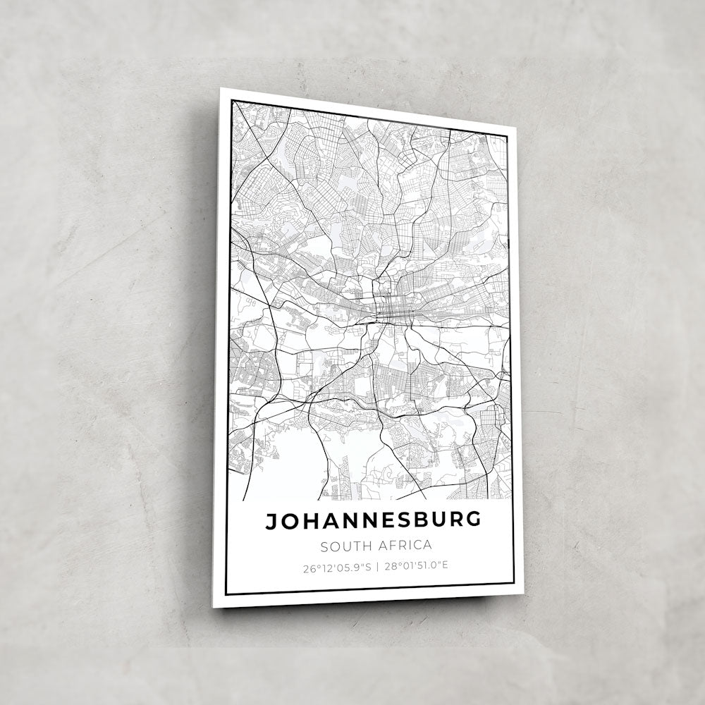 Johannesburg Map Glass Art - Stunning Handmade Glass Wall Decor for Home & Office - Perfect for Living Room, Bedroom, or Gift Giving