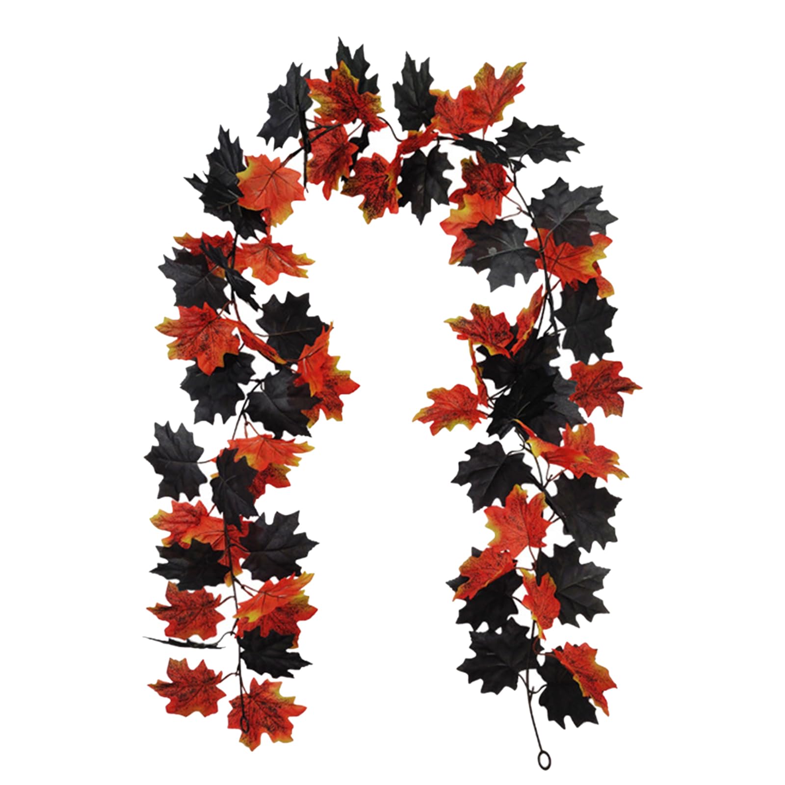 GARVEE 2-Pack 5.7Ft Artificial Maple Leaf Garland with Hooks - Red Fall Vines for Halloween, Thanksgiving, Christmas Door & Fireplace Decor - Perfect for Home, Party & Seasonal Decorations