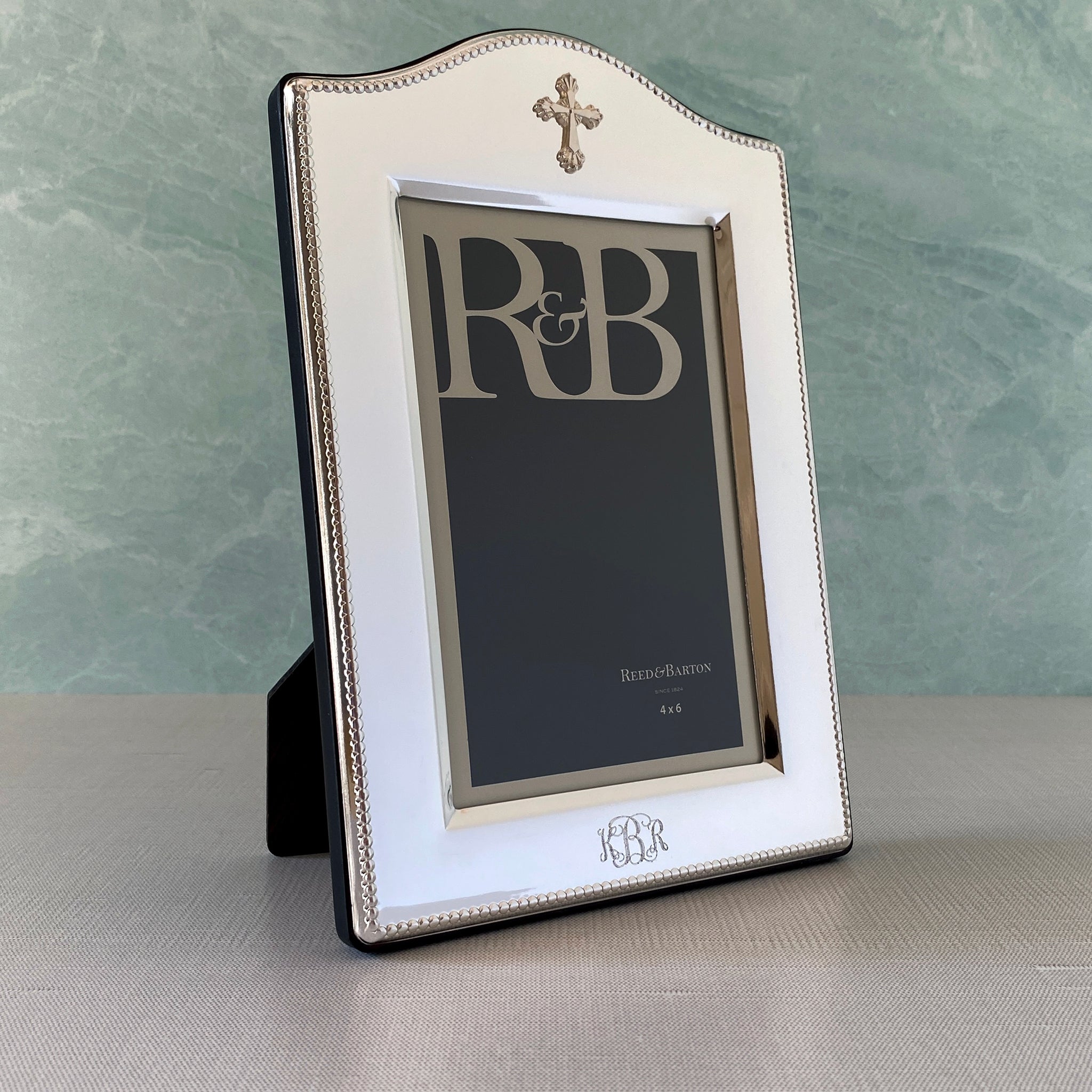 5x7 Silver Plated Abbey Cross Picture Frame - Perfect for Home Decor, Gifts, and Religious Keepsakes