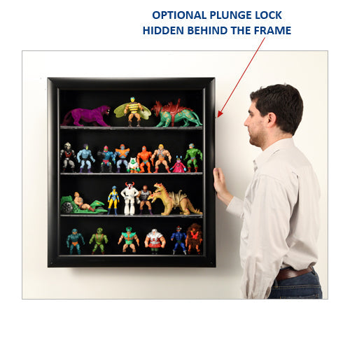 30x40 Shadow Box Display Case with Glass Shelves - Metal Framed SUPER WIDE FACE (16