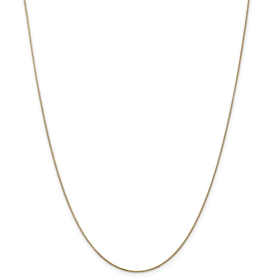 14K Yellow Gold 16 Inch .85mm Spiga Chain Necklace with Lobster Clasp - Elegant Wheat Pendant Charm for Women - Perfect Gift for Her - Ideal for Everyday Wear, Special Occasions & Anniversary Gifts