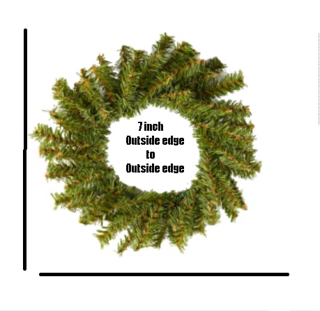 2 Pack 7 Inch Artificial Christmas Pine Wreaths - Holiday Decor for Kitchen Cabinets, Dining Chairs & Tables - Perfect for Festive Home, Office & Party Decorations