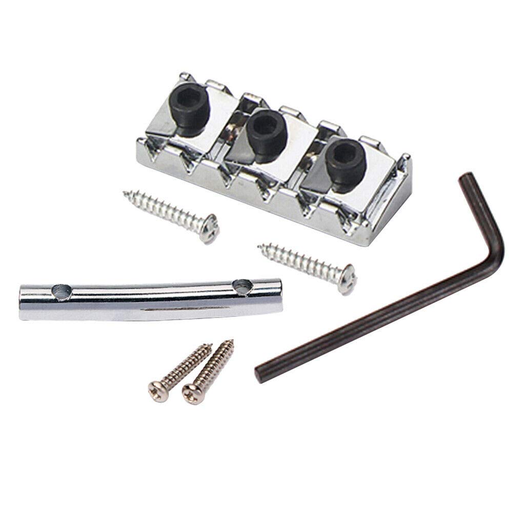Premium Guitar Locking Nut & String Retainer Bar Set - Chrome Plated Steel with Screws | Fender, Gibson, Ibanez Replacement Parts | Perfect for Stage Performances & Studio Recordings