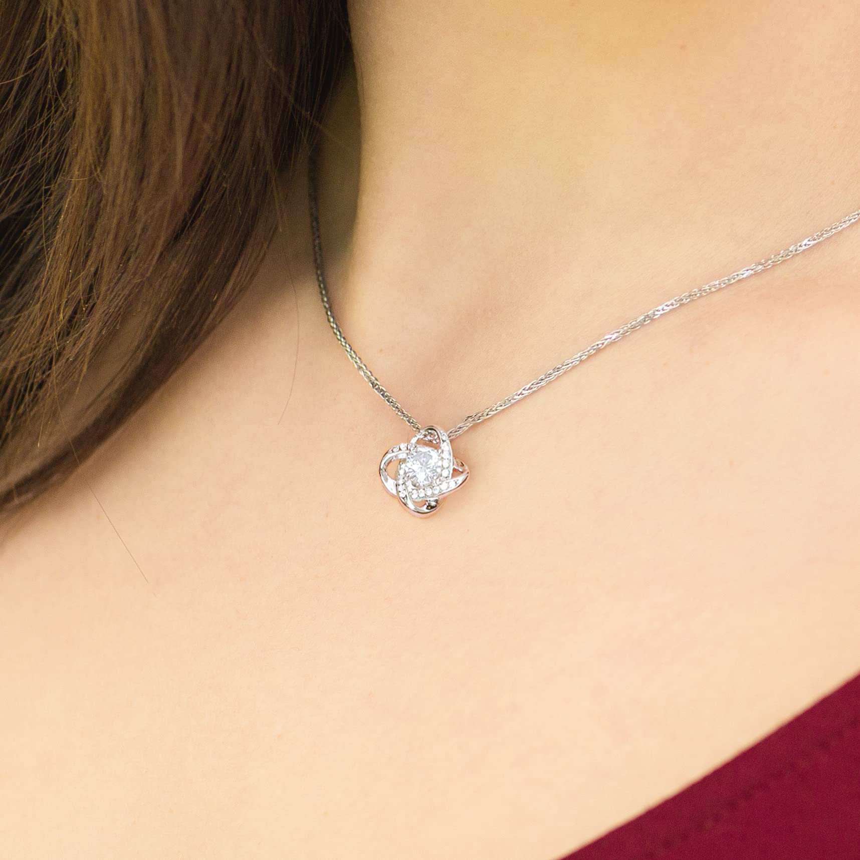 14k White Gold 'Without You There Is No Me' I Love You Necklace - Meaningful Mother's Day Gift from Son, Christmas Present for Mom, Unique Birthday Jewelry in Luxury Gift Box | Perfect for Special Occasions & Heartfelt Moments