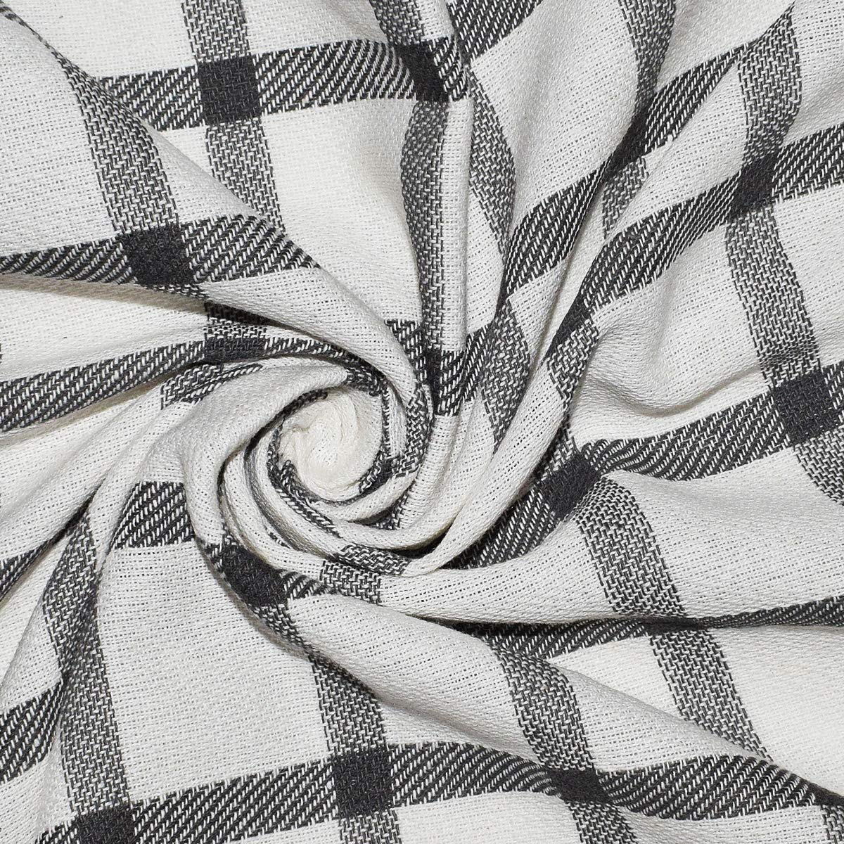 Premium Elfranso Tea Towels Set - 5 Pack 100% Cotton Absorbent Kitchen Towels, 70 x 50 cm (Grey) - Ideal for Drying Dishes, Cleaning Countertops & Decorating Your Modern Kitchen