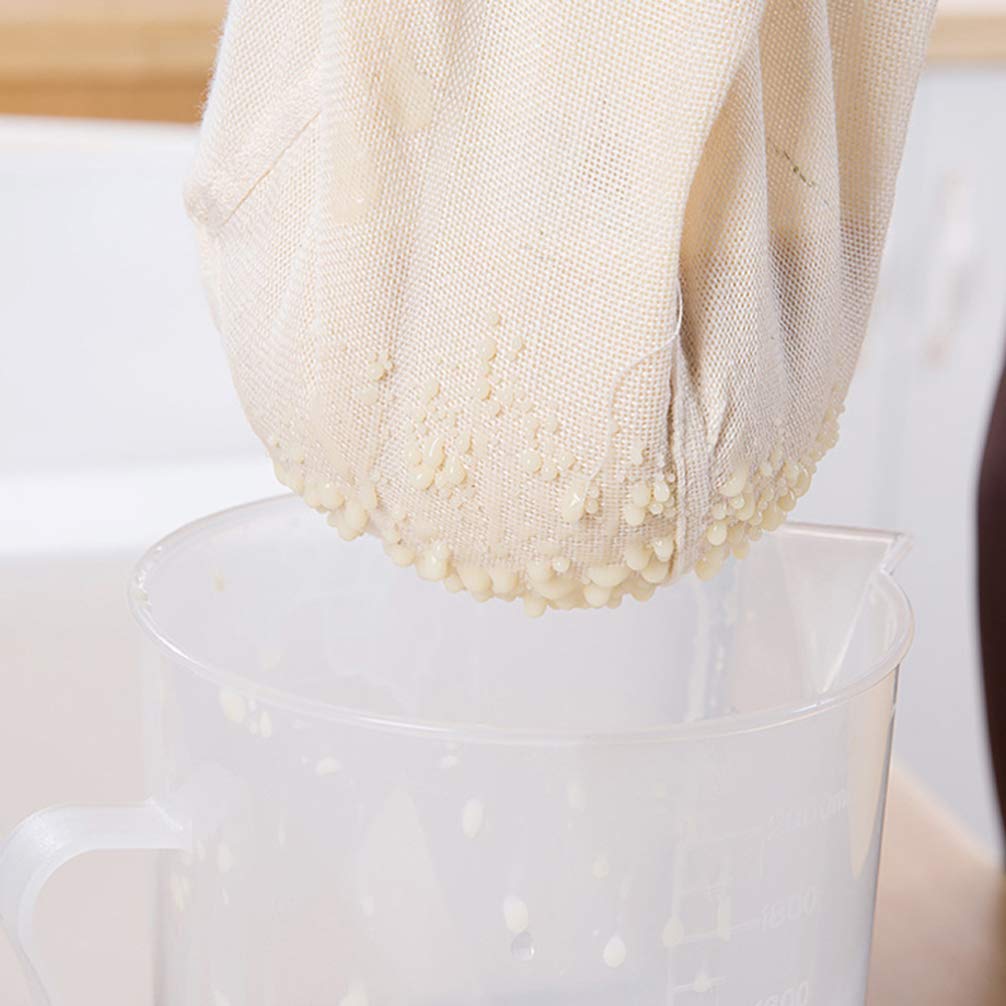 Hemoton 1-Pack Reusable Nut Milk Bag - Fine Mesh Strainer for Almond Milk, Cheesecloth, Broth & Coffee Filter - Organic Cotton Food Grade Filter Bag for Nuts, Juicing & DIY Kitchen Use